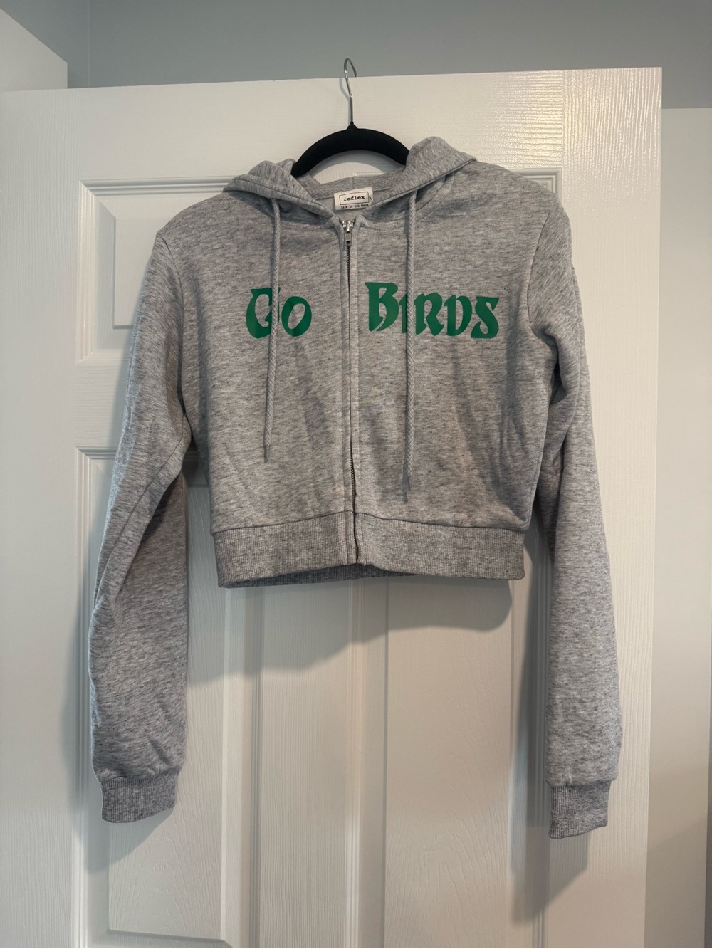 Eagles Gray Cropped Hoodie with "Go Birds"